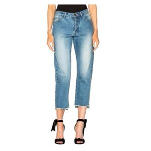Johanna Ortiz Moravia Jeans In Blue button fly frayed step hem size 8